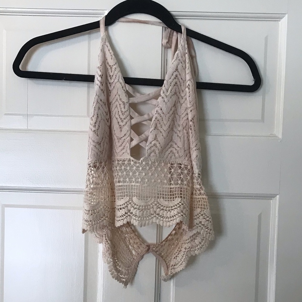 Cropped halter top